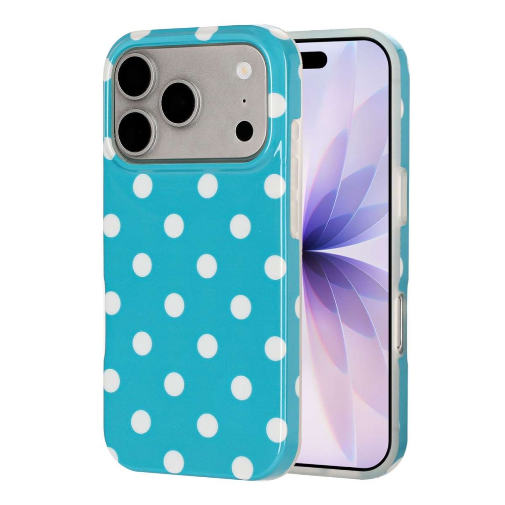 Retro Dot gél tok iPhone 18 Pro Max/17 Pro Max mobiltelefonhoz – kék
