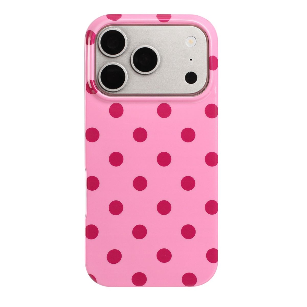 Retro Dot gél tok iPhone 18 Pro Max/17 Pro Max mobiltelefonhoz – rózsaszín