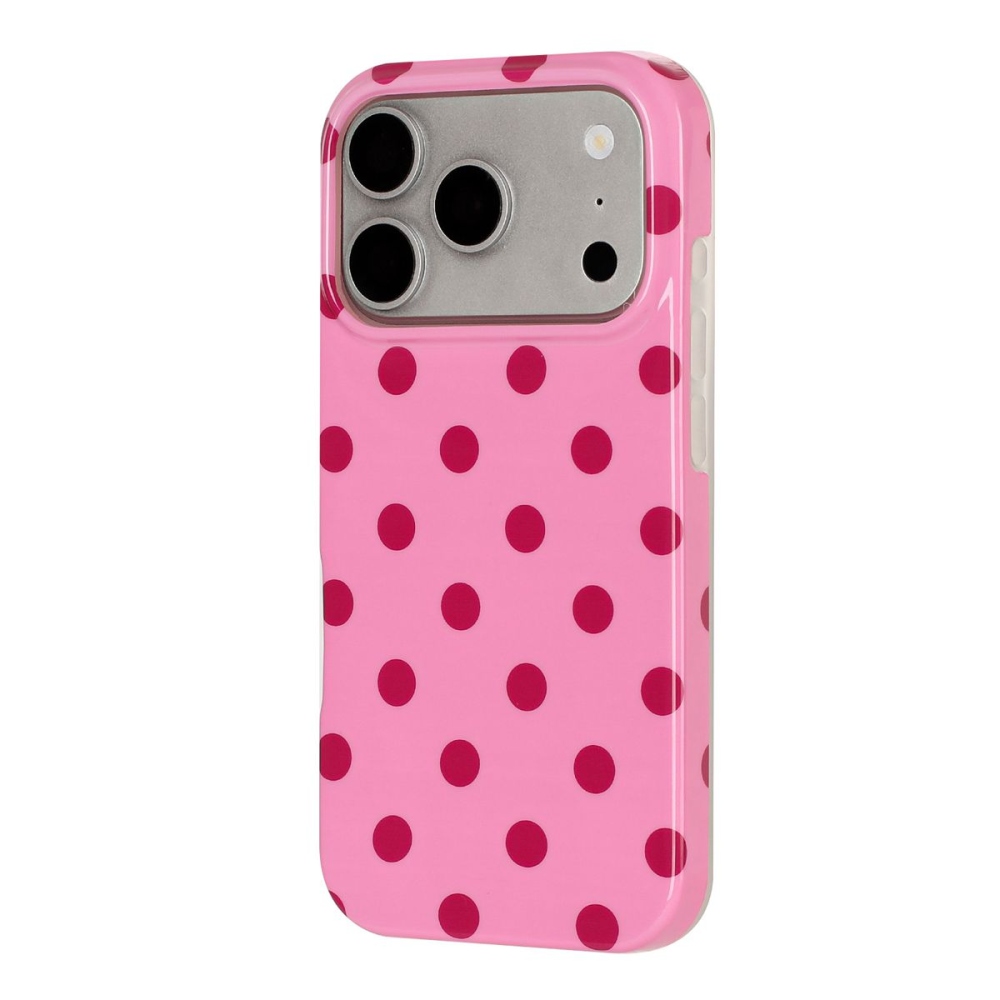 Retro Dot gél tok iPhone 18 Pro Max/17 Pro Max mobiltelefonhoz – rózsaszín