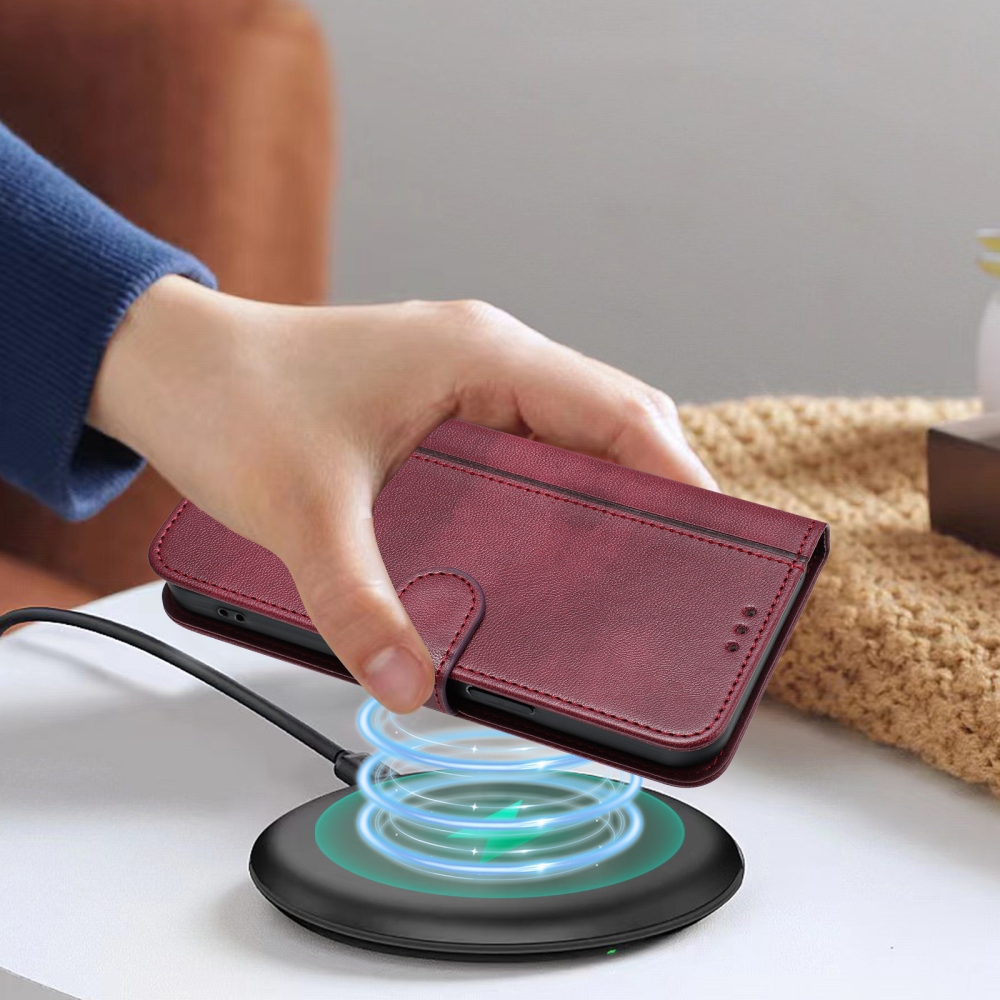 Retros könyv tok T-Mobile T Phone 3 készülékhez - bordó színű