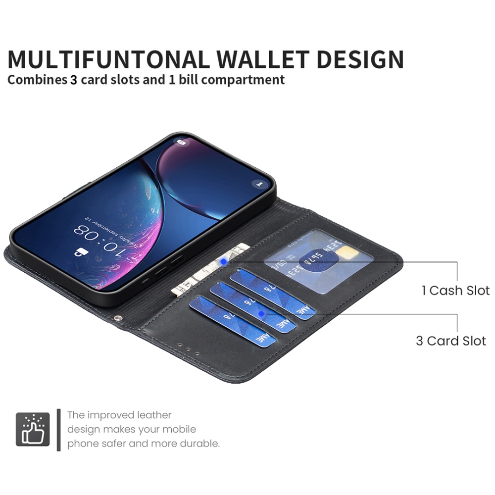 Clover könyvtáska iPhone 17 Air készülékhez - fekete