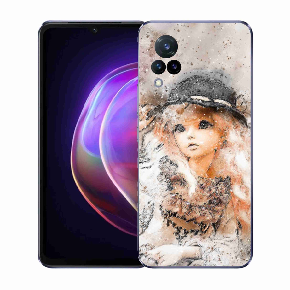 Gél borító mmCase a Vivo V21 4G/5G készülékhez - lány kalapban