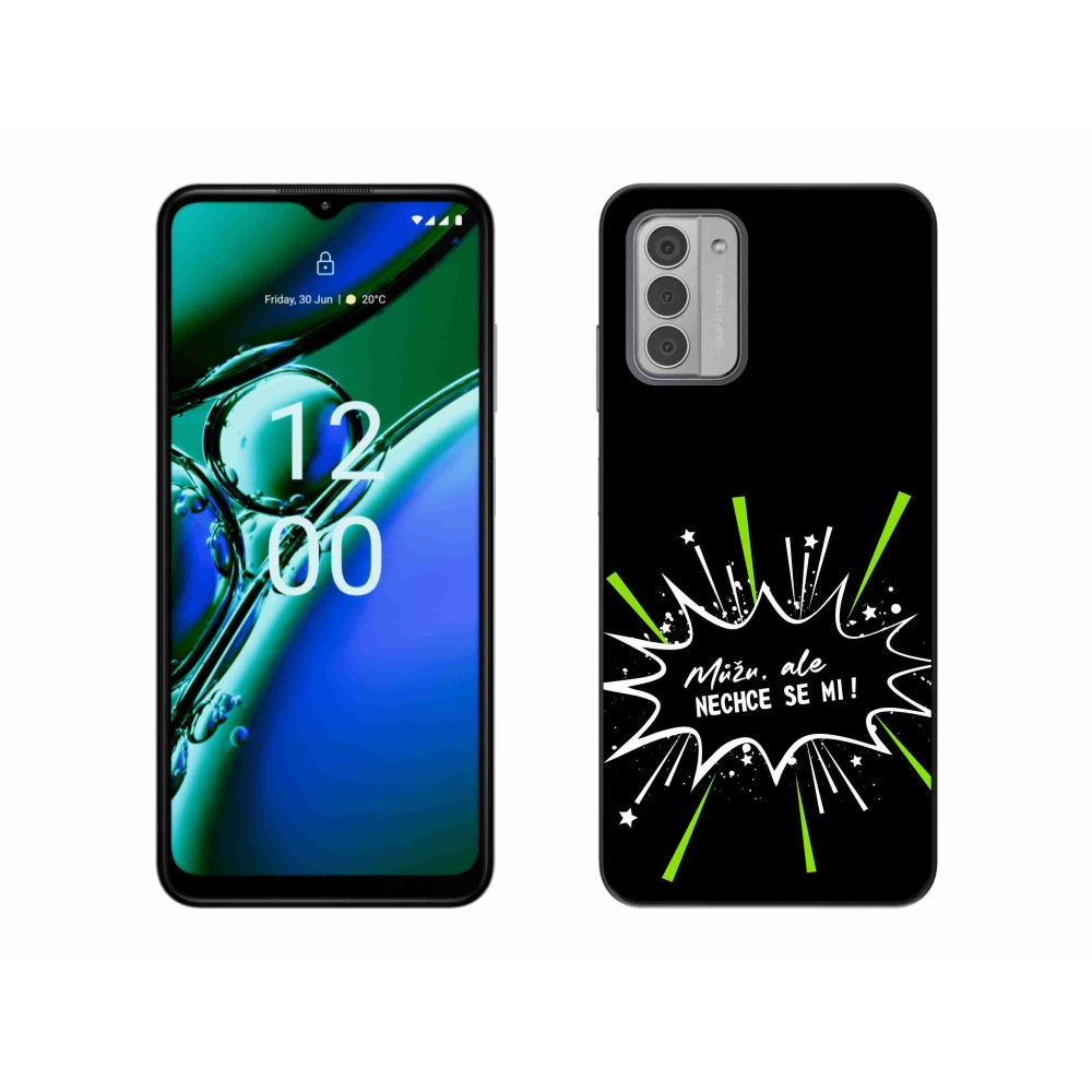 Zselés borító mmCase a Nokia G42 készülékhez - vicces szöveg 11 fekete háttér