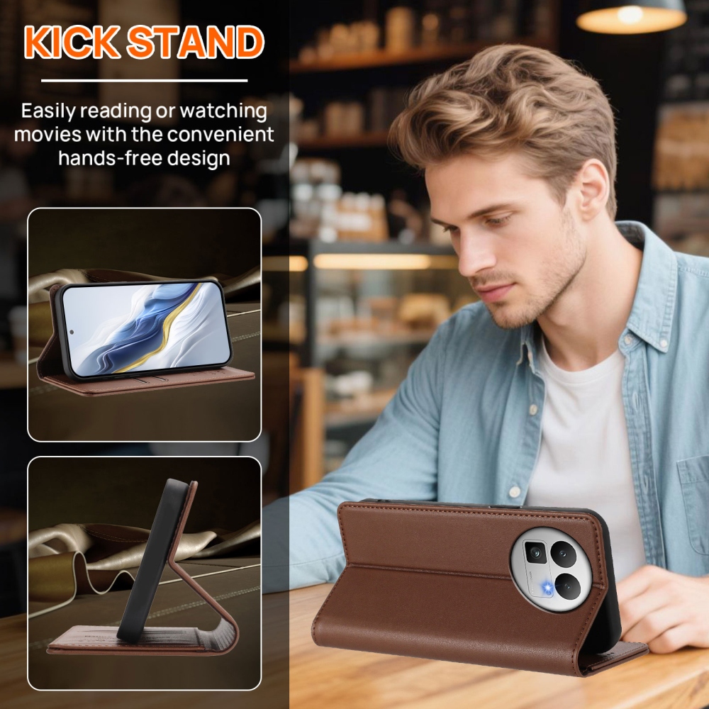 RFIDS könyvtáska a Realme GT 8 Pro 5G készülékhez - barna