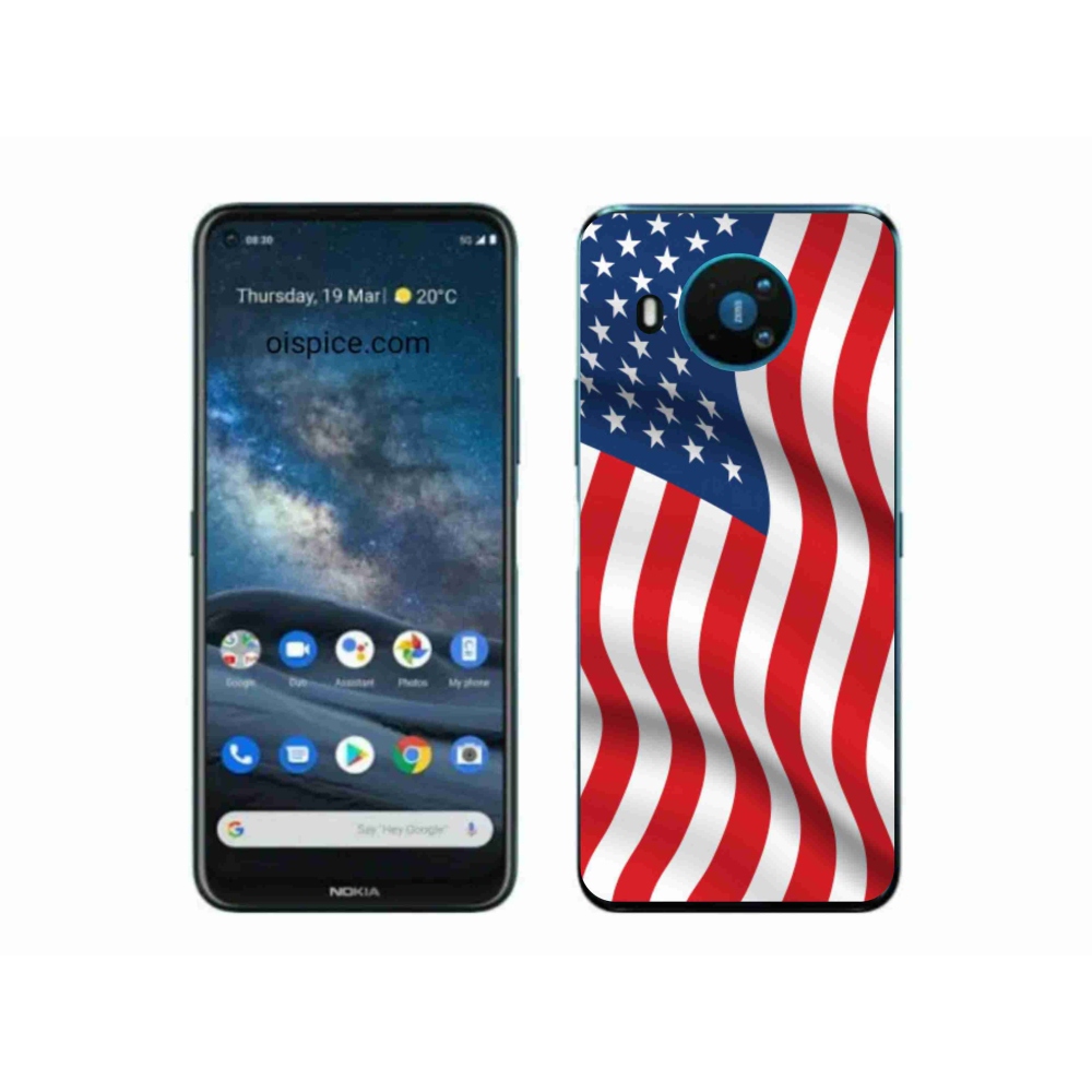 Zselés borítás mmCase a Nokia 8.3 5G készülékhez - amerikai zászló