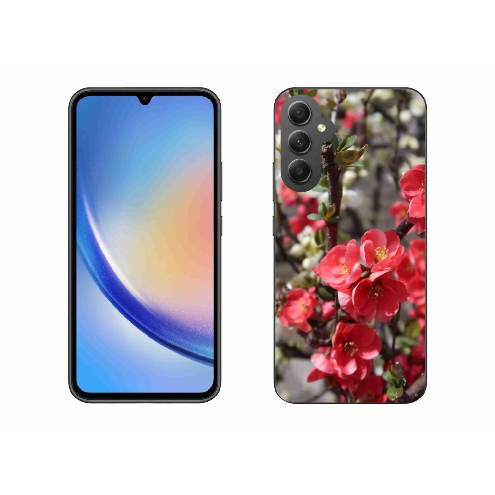 Gél védőhuzat mmCase Samsung Galaxy A34 5G - piros virágok