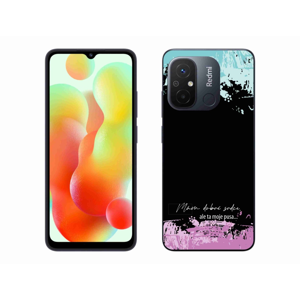 Gél borító mmCase a Xiaomi Redmi 12C-hez - vicces szöveg 3 fekete háttérrel