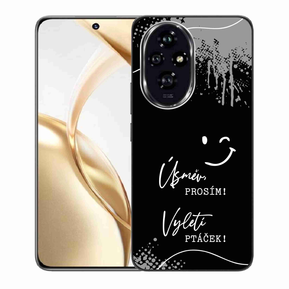 Zselés borító mmCase a Honor 200 5G készülékhez - vicces szöveg 4 fekete háttérrel