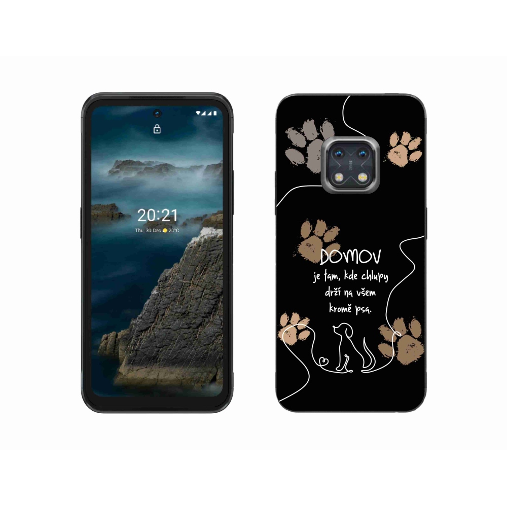 Zselés borítás mmCase a Nokia XR20 készülékhez - kutya motívum fekete háttérrel