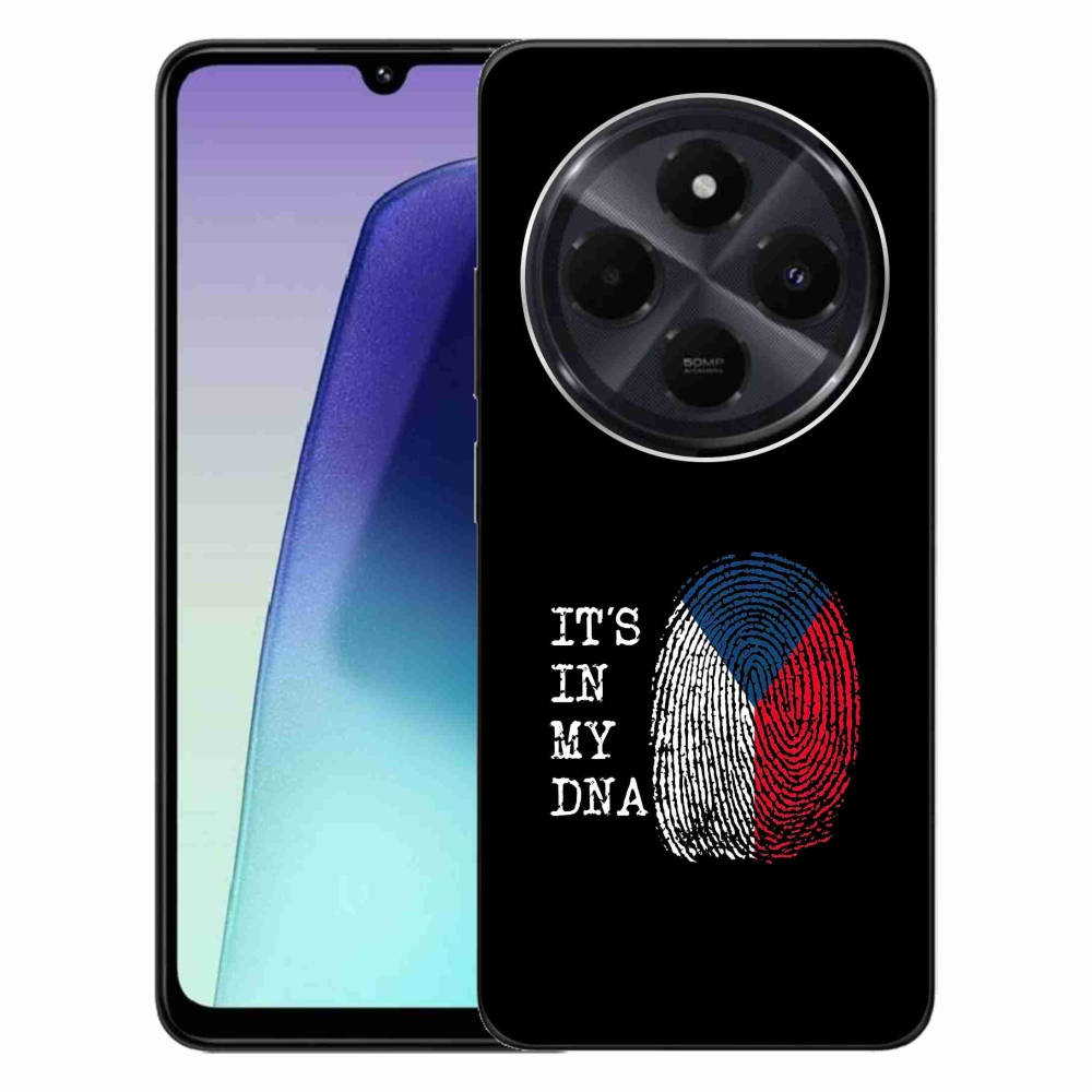 Gél borító mmCase a Xiaomi Redmi 14C/Poco C75-hez - zászlós ujjlenyomat fekete háttérrel