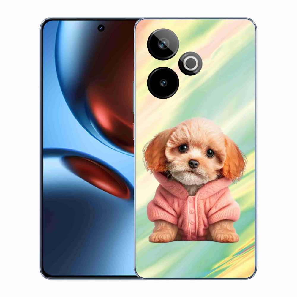 Rugalmas zselés tok mmCase képpel a Realme GT 7 5G/GT 7T 5G számára - kiskutya pulóverben