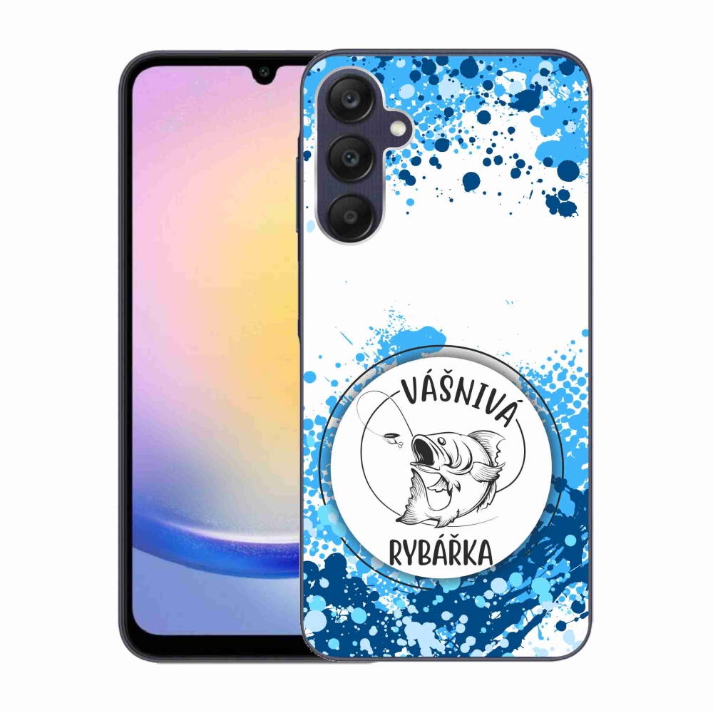 Gél borítás mmCase Samsung Galaxy A25 5G - szenvedélyes halásznő fehér háttérrel