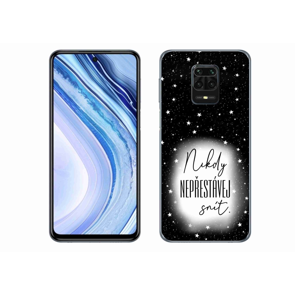 Gél borítás mmCase a Xiaomi Redmi Note 9 Pro készülékhez - Idézet 1 fehér és fekete háttérrel