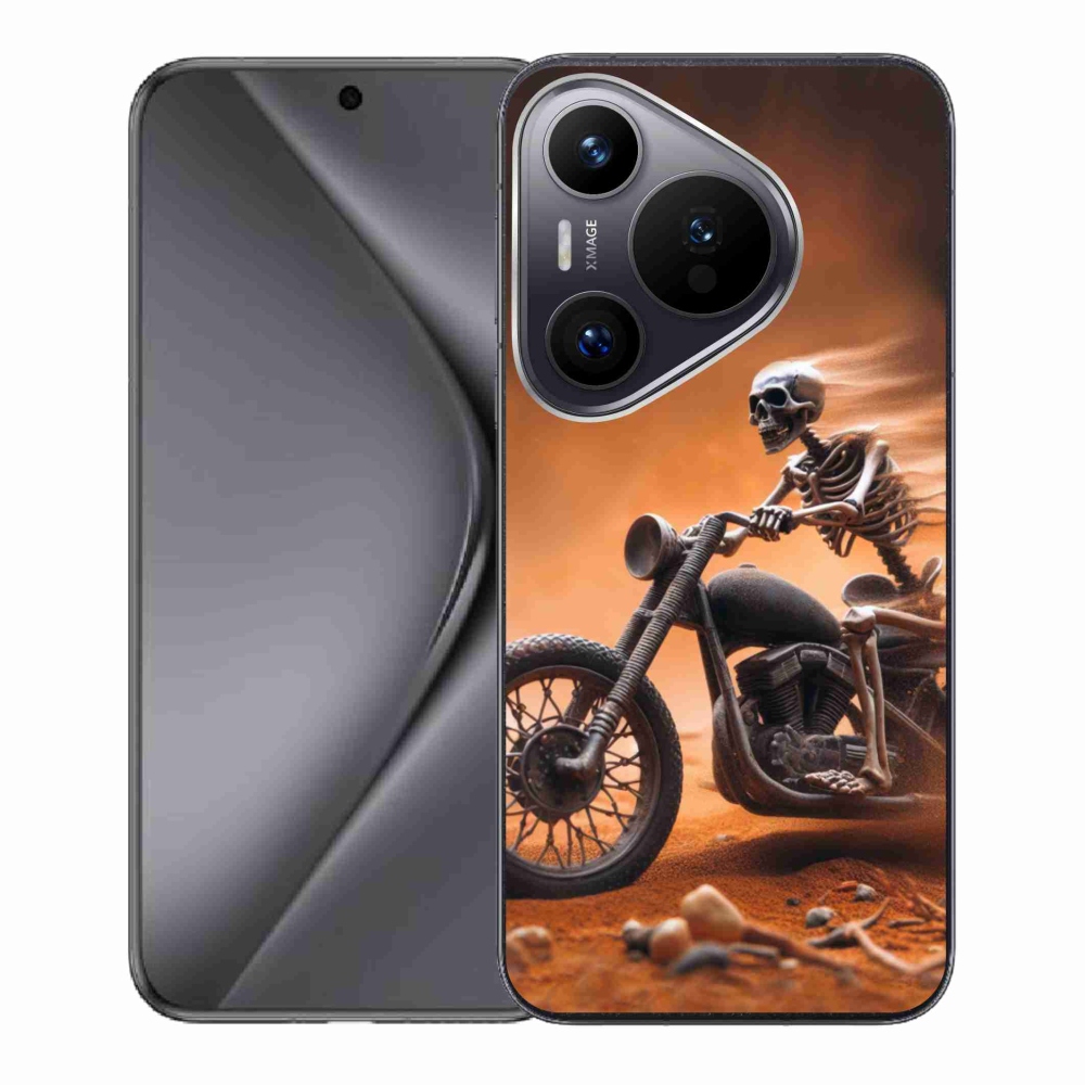 Gél borítás mmCase a Huawei Pura 70-hez - csontváz egy motorkerékpáron