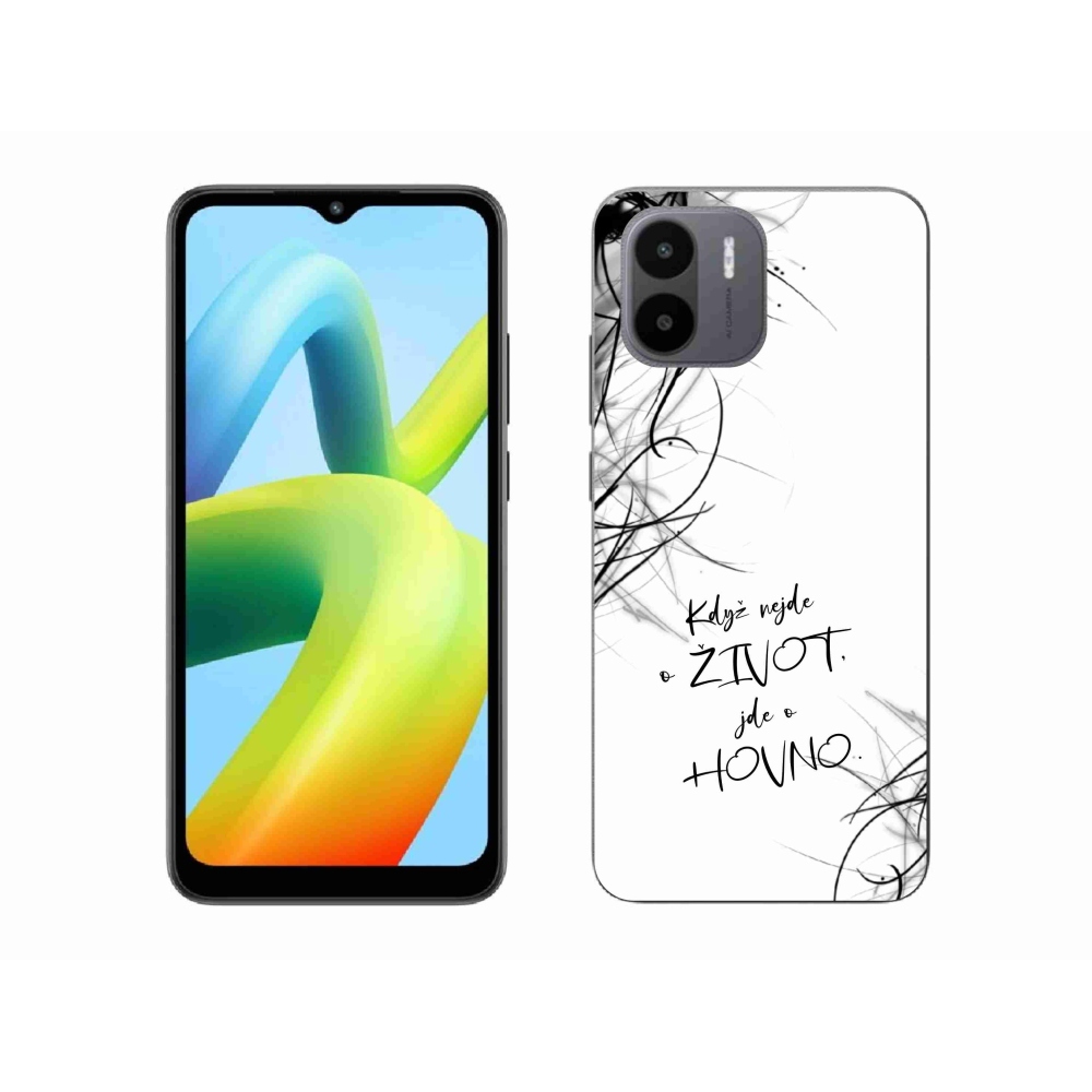Gél borító mmCase a Xiaomi Redmi A1-hez - vicces szöveg 16 fehér háttérrel