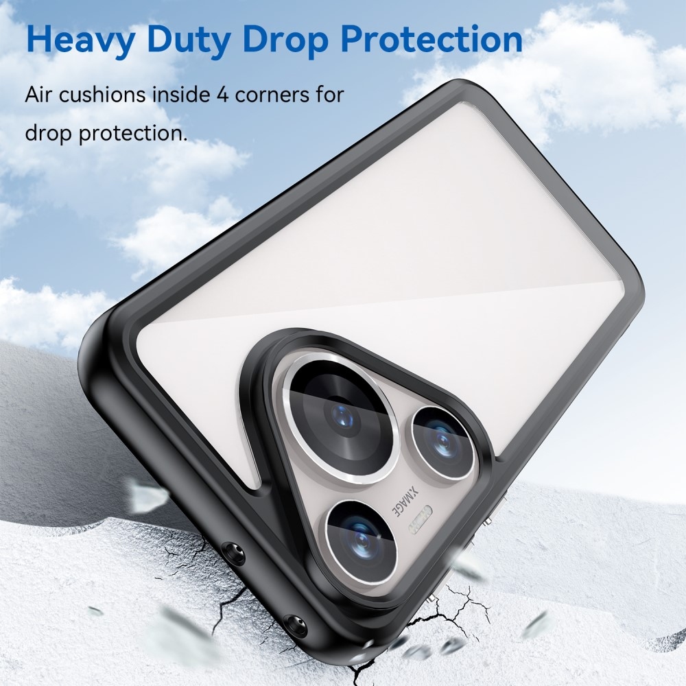 Gél tok fix hátlappal a Huawei Pura 70 Pro készülékhez - fekete