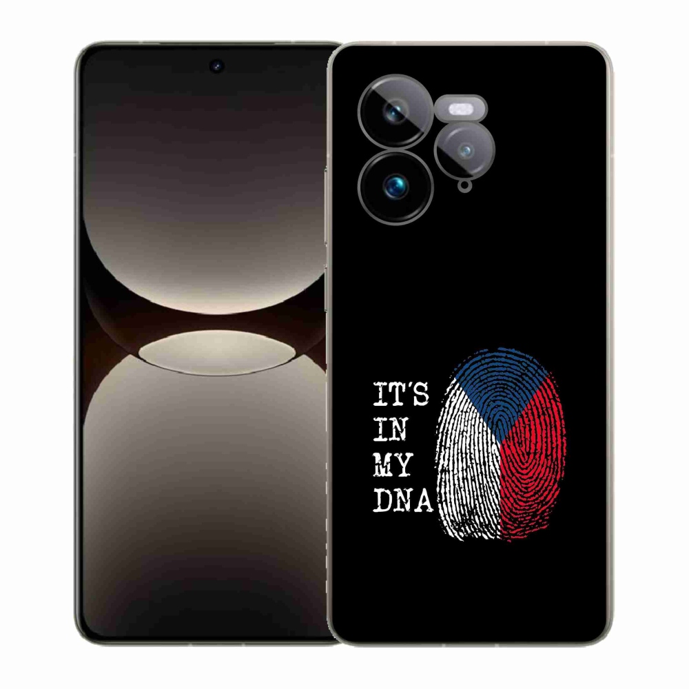 Gél borítás mmCase a Realme GT 7 Pro 5G-n - zászlós ujjlenyomat fekete háttérrel