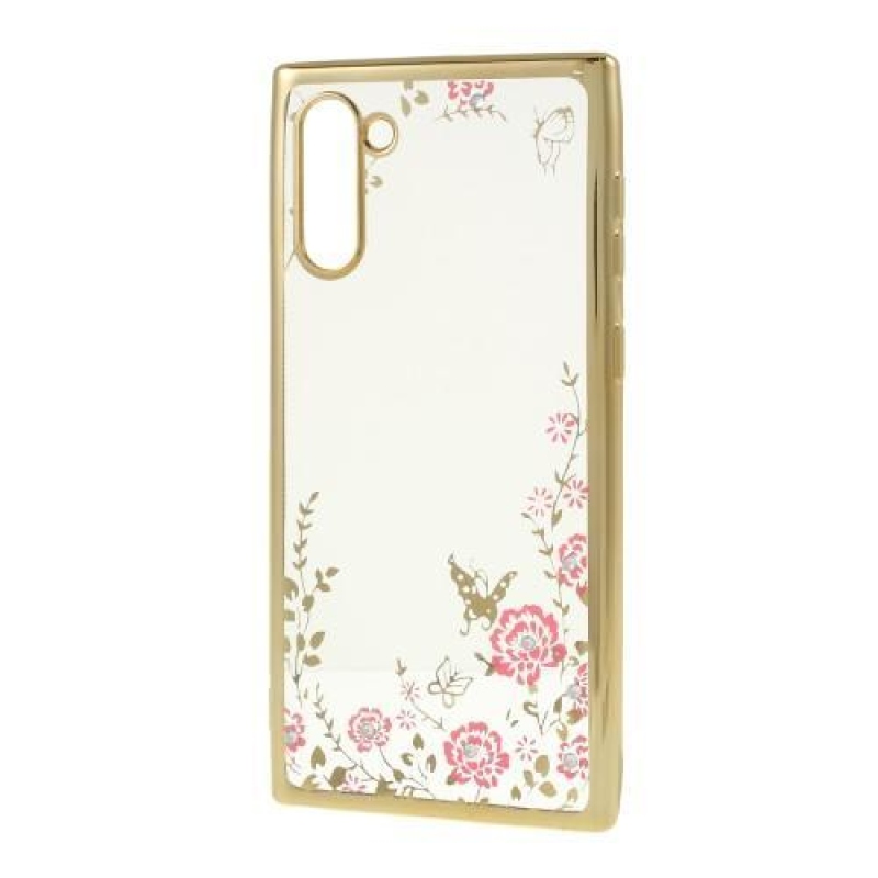 Strasszos zselés tok Samsung Galaxy Note 10 készülékhez - arany színben