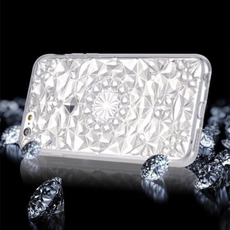 Rhomb 3D zselés tok iPhone 6s Plus és 6 Plus készülékhez - fehér