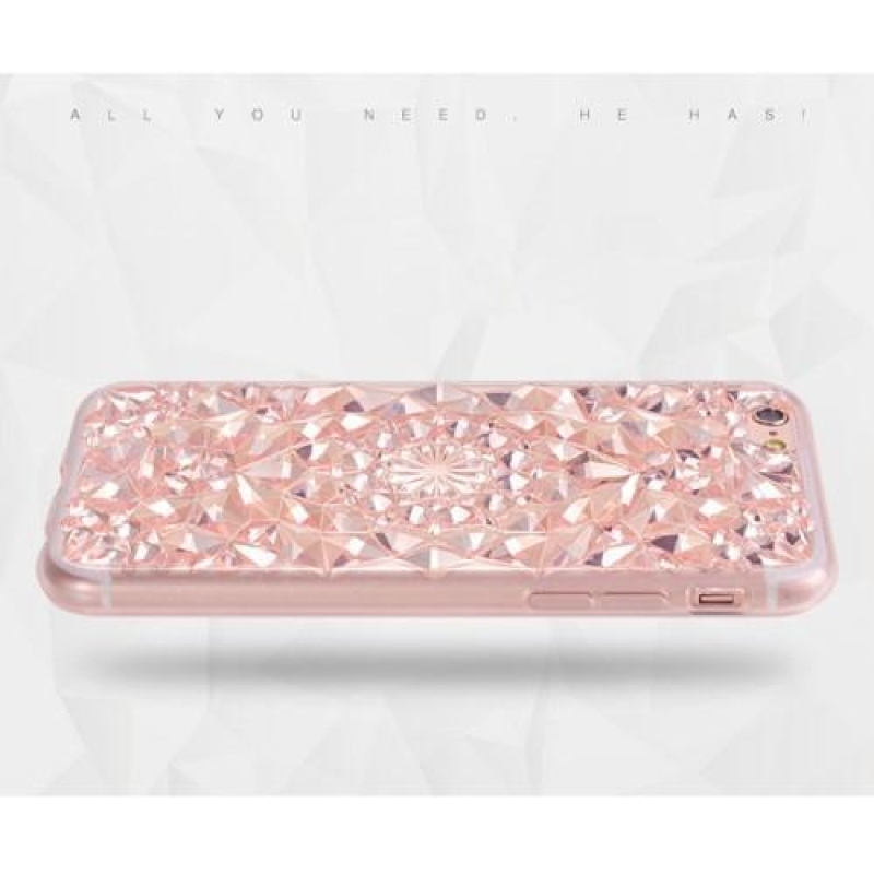 Rhomb 3D zselés tok iPhone 6s Plus és 6 Plus készülékhez - rózsaarany színű