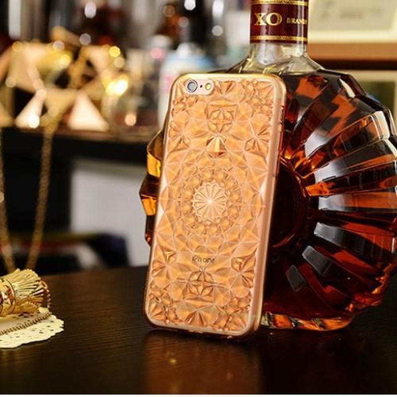 Rhomb 3D zselés tok iPhone 6s Plus és 6 Plus készülékhez - arany színben