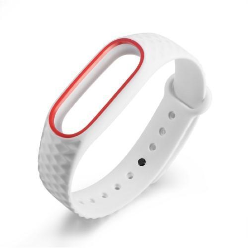 Rhomb gél szíj a Xiaomi Mi Band 2 készülékhez - piros és fehér