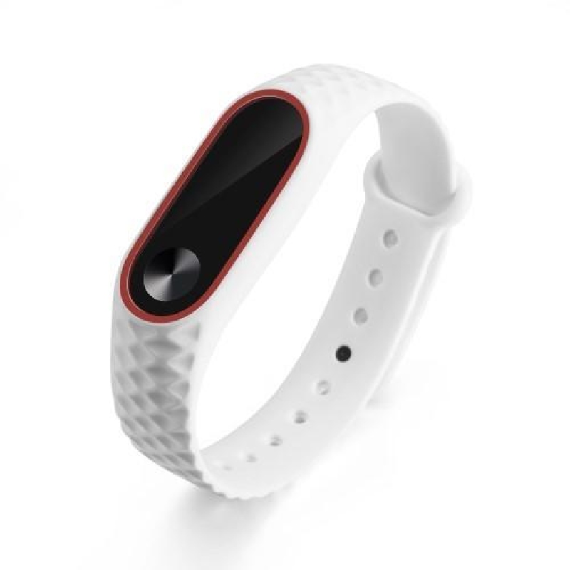 Rhomb gél szíj a Xiaomi Mi Band 2 készülékhez - piros és fehér