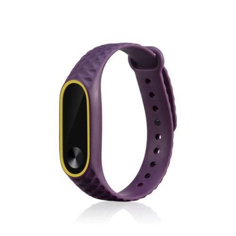 Rombusz gél szíj a Xiaomi Mi Band 2 készülékhez - lila-sárga