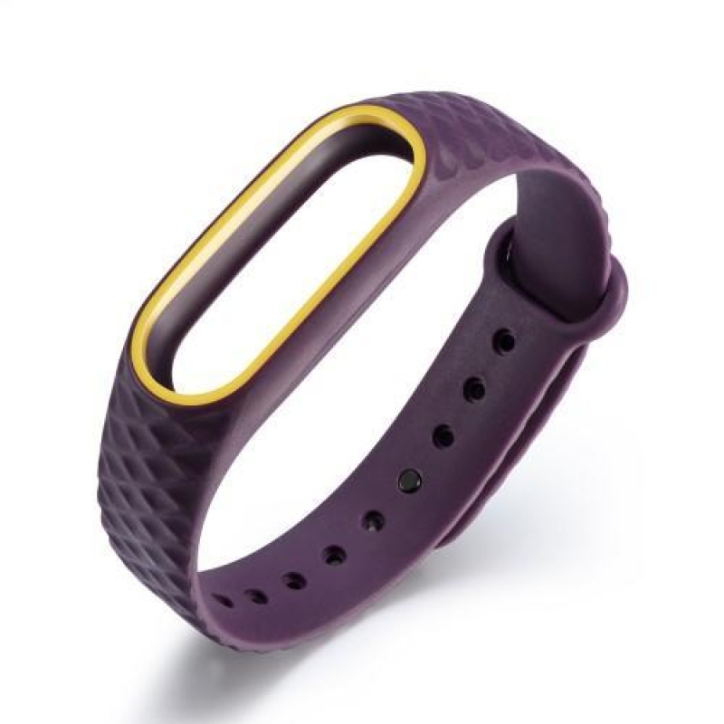 Rombusz gél szíj a Xiaomi Mi Band 2 készülékhez - lila-sárga