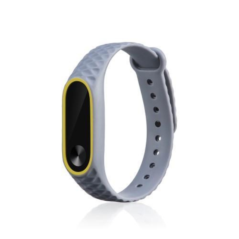 Rhomb gél szíj a Xiaomi Mi Band 2 készülékhez - szürkéssárga színű
