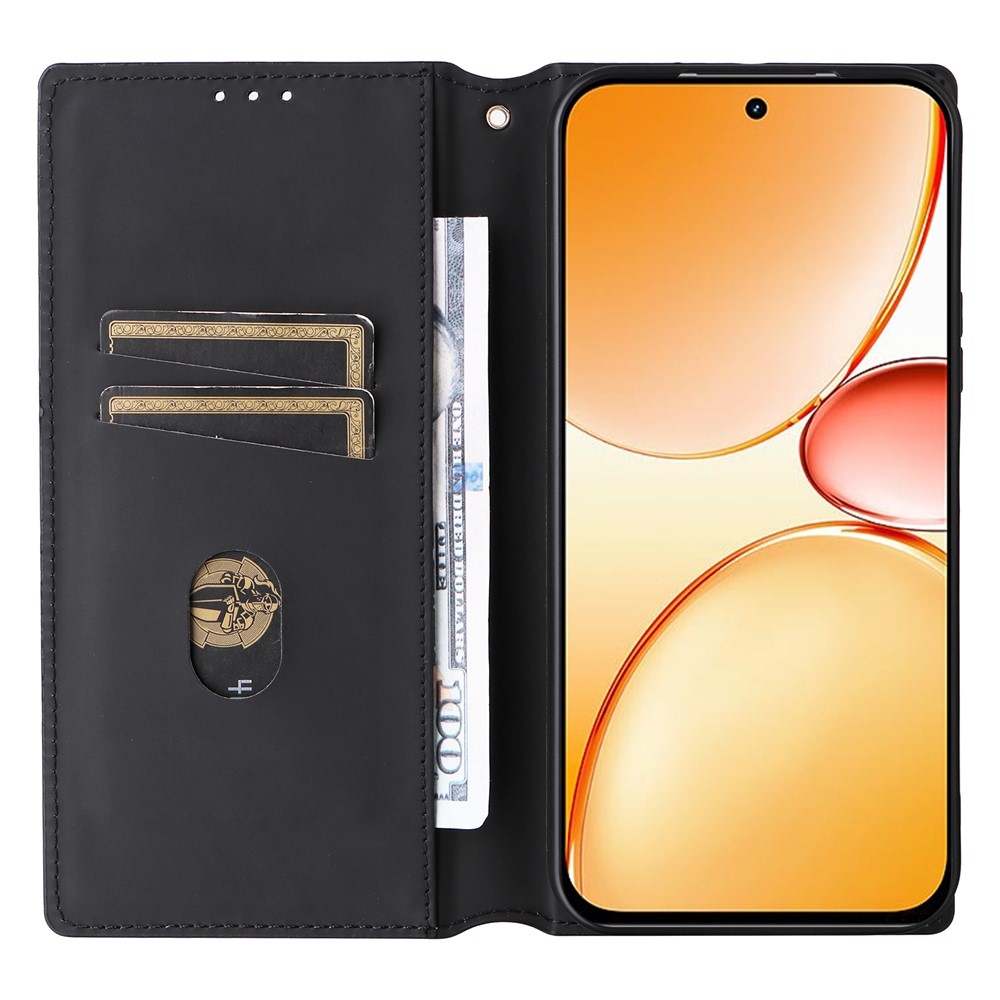 Rombusz könyvtáska a Realme C83 készülékhez - fekete