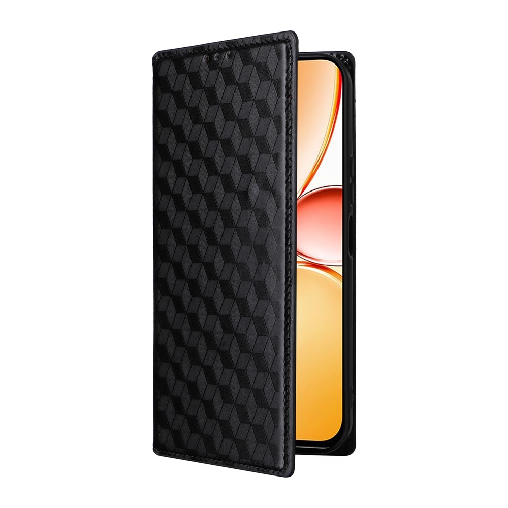 Rombusz könyvtáska a Realme C83 készülékhez - fekete