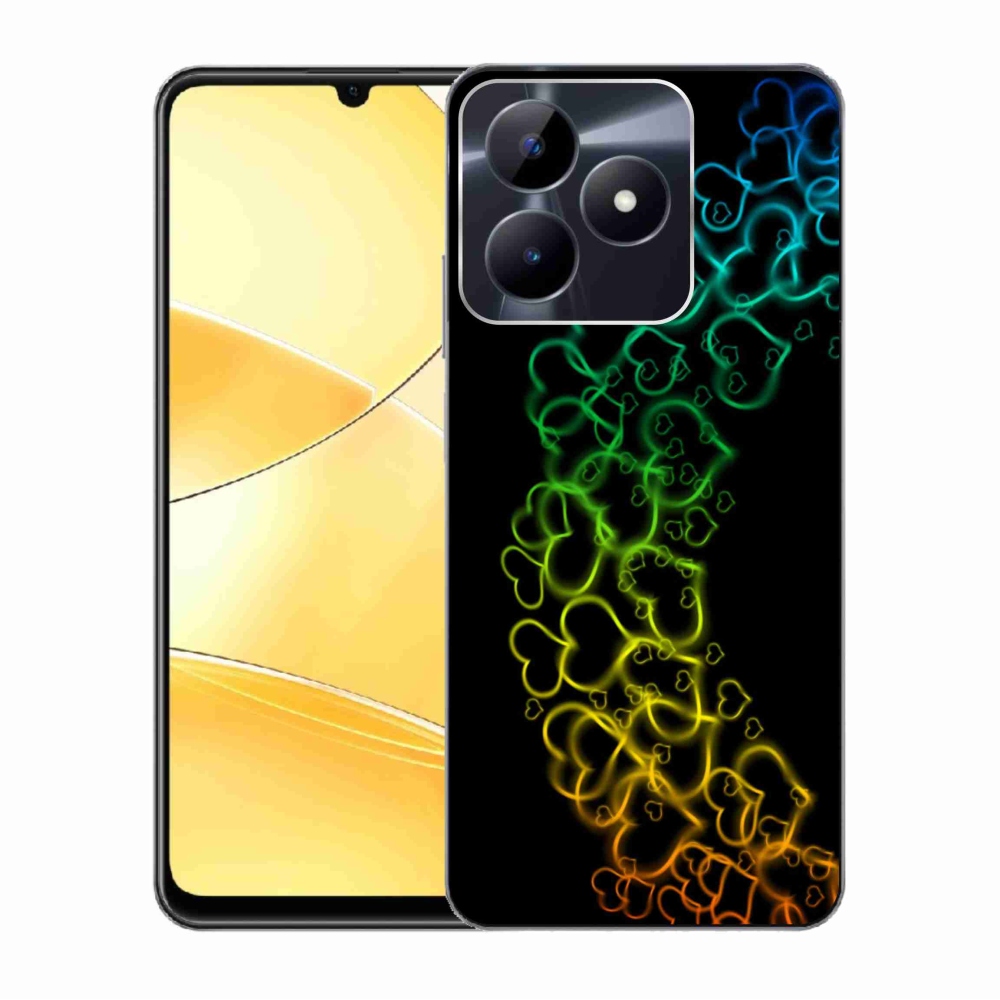 Zselés tok mmCase a Realme C51/C53 készülékhez - színes szívek