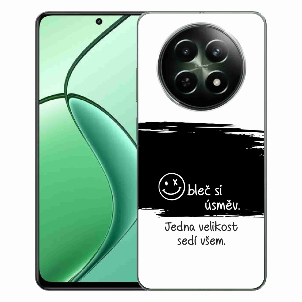 Gél borító mmCase a Realme 12 5G/12x 5G készülékhez - vicces szöveg 8 fekete-fehér háttérrel