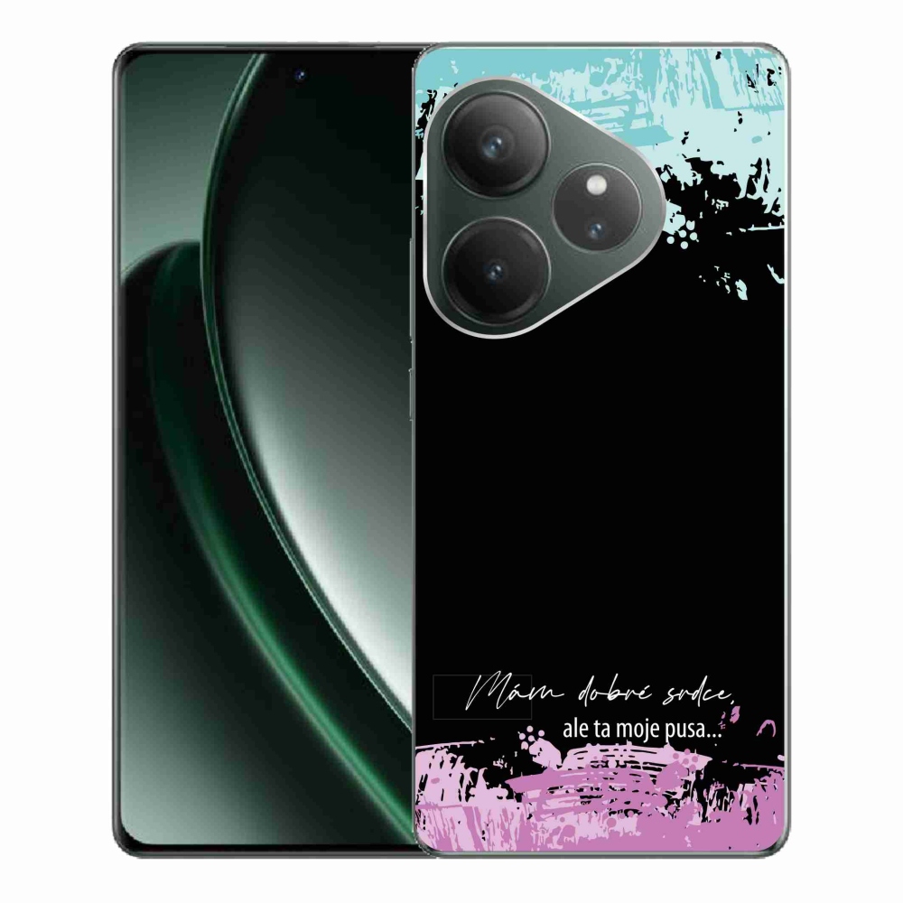 Gél borító mmCase a Realme GT 6 5G/GT 6T 5G számára - vicces szöveg 3 fekete háttérrel