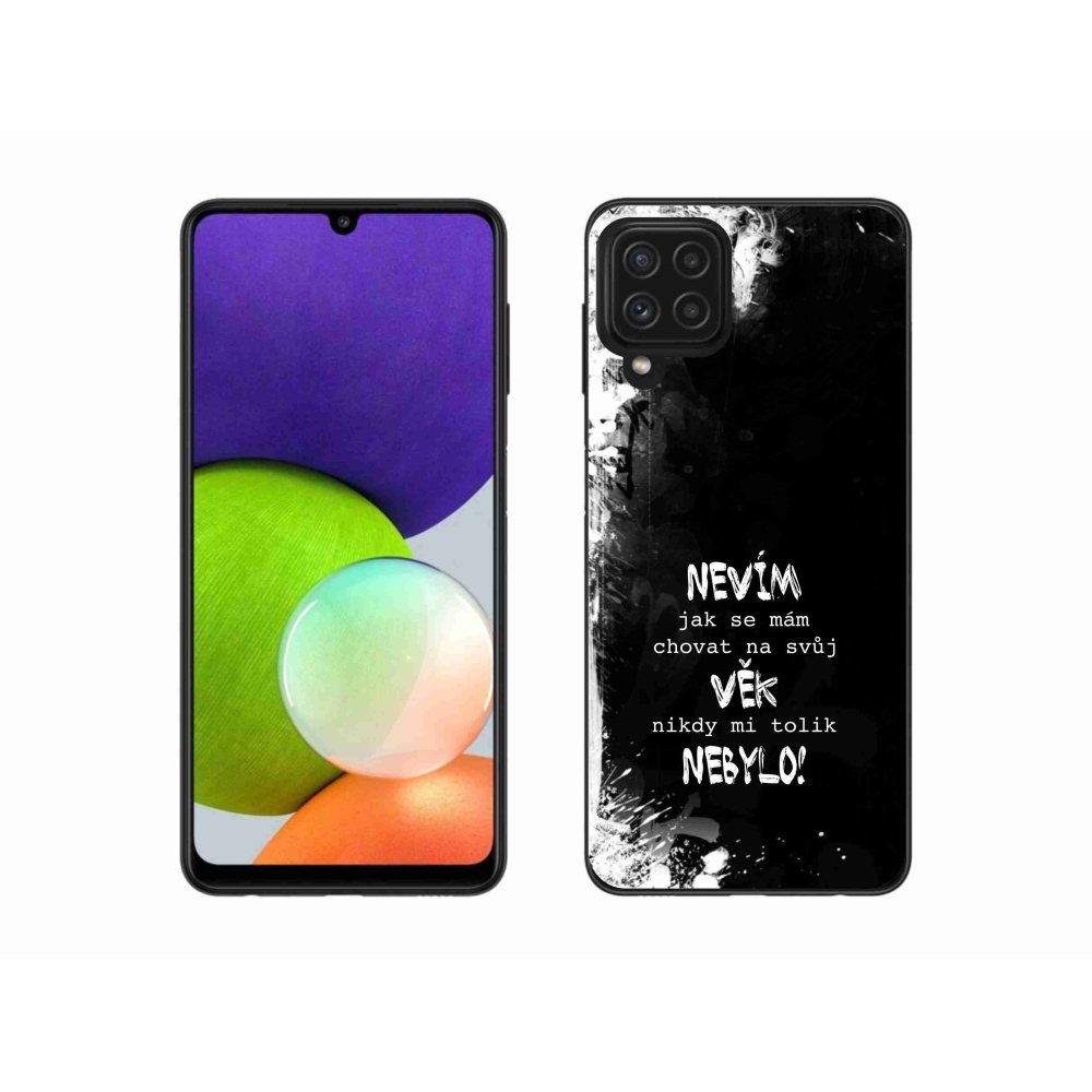 Gél borító mmCase Samsung Galaxy A22 4G - vicces szöveg 14 fekete háttér
