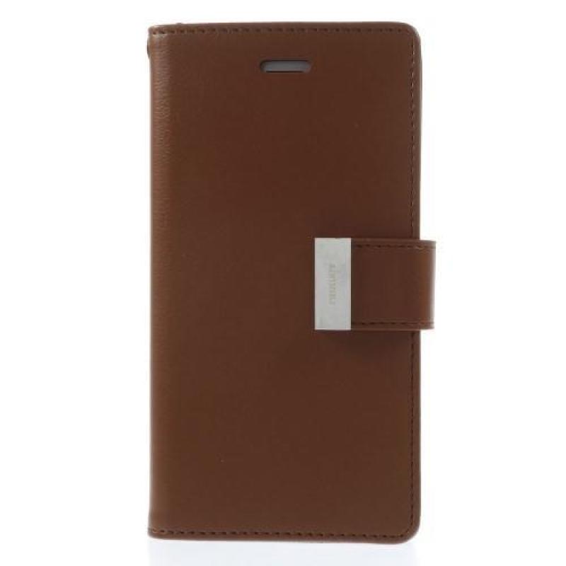 RichDiary PU bőr tok iPhone 6s Plus és 6 Plus készülékhez - barna színben