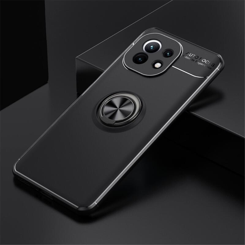 Gyűrűs zselés tok ujjgyűrűvel Xiaomi Mi 11-hez - fekete