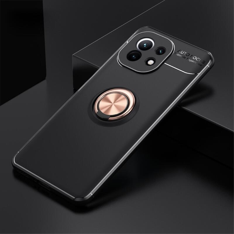 Gyűrűs zselés tok ujjgyűrűvel Xiaomi Mi 11-hez - fekete/arany
