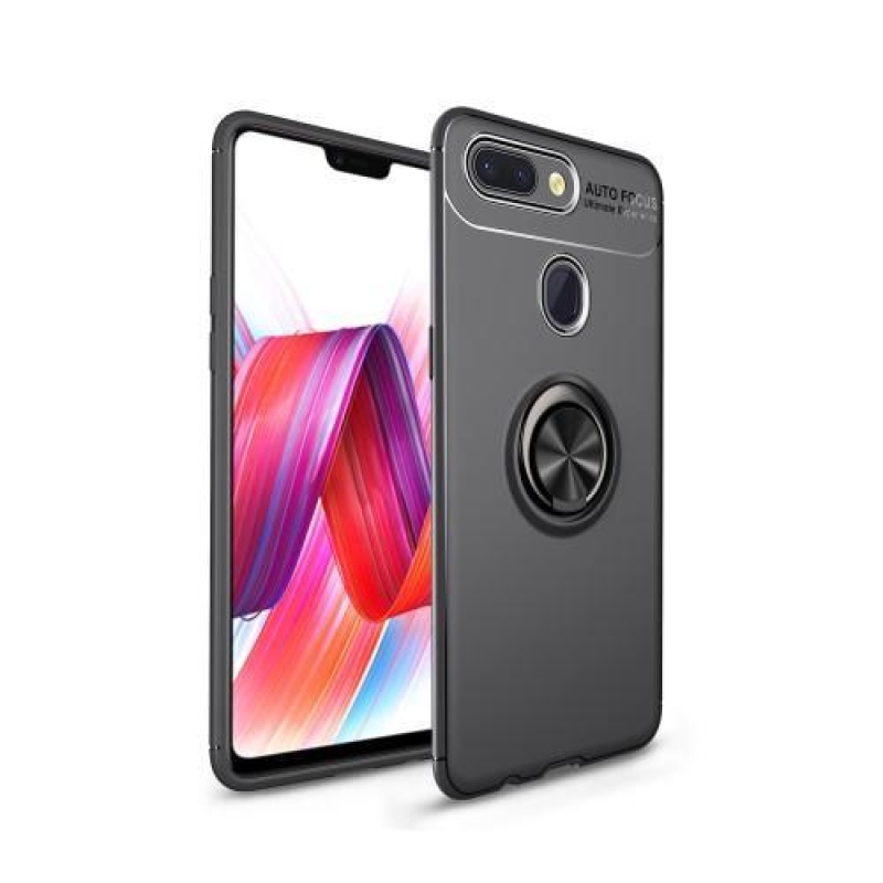 Gyűrűs zselés tok ujjgyűrűvel Xiaomi Mi 8 Lite-hoz - fekete