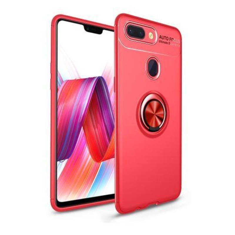 Gyűrűs zselés tok ujjgyűrűvel Xiaomi Mi 8 Lite-hoz - piros