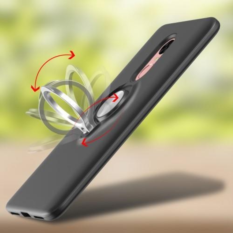 Gyűrű hibrid tartós tok Xiaomi Redmi Note 4X-hez - fekete