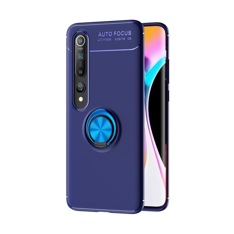 Gyűrűálló zselés tok ujjgyűrűvel Xiaomi Mi 10/Mi 10 Pro készülékhez - kék