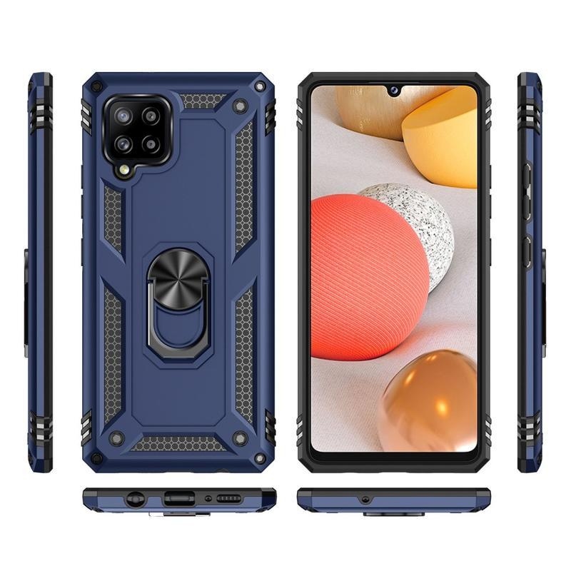 Gyűrűálló hibrid borítás Samsung Galaxy A42 5G készülékhez - kék
