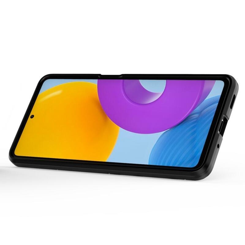 Gyűrűálló hibrid borítás ujjbeggyel Samsung Galaxy M52 5G készülékhez - fekete