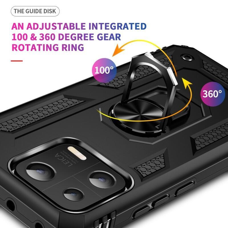 Gyűrűs tartós hibrid borítás fogantyúval a Xiaomi 13-hoz - fekete