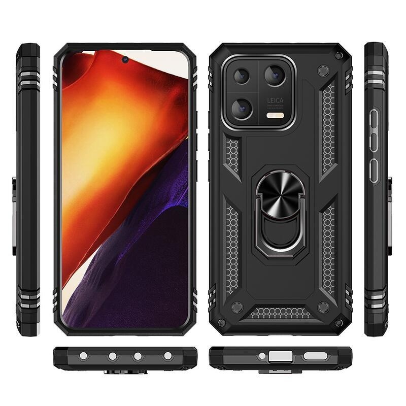 Gyűrűs tartós hibrid borítás fogantyúval a Xiaomi 13-hoz - fekete