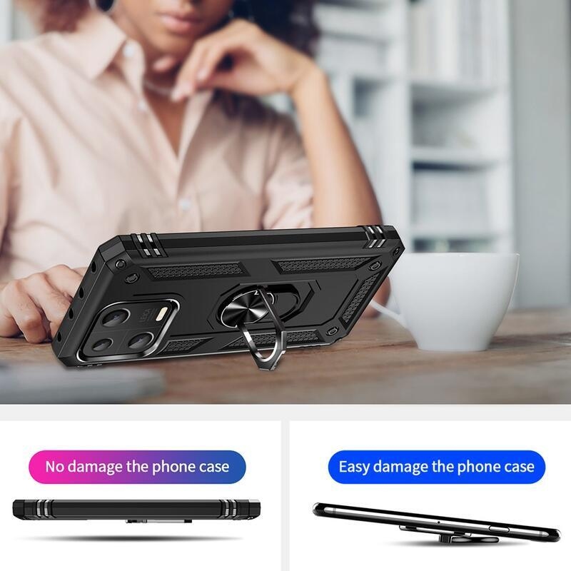 Gyűrűs tartós hibrid borítás fogantyúval a Xiaomi 13-hoz - fekete