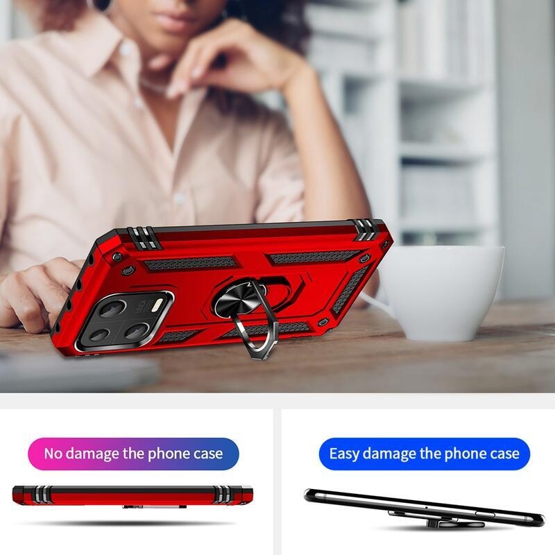 Gyűrűs tartós hibrid borítás fogantyúval a Xiaomi 13-ra - piros