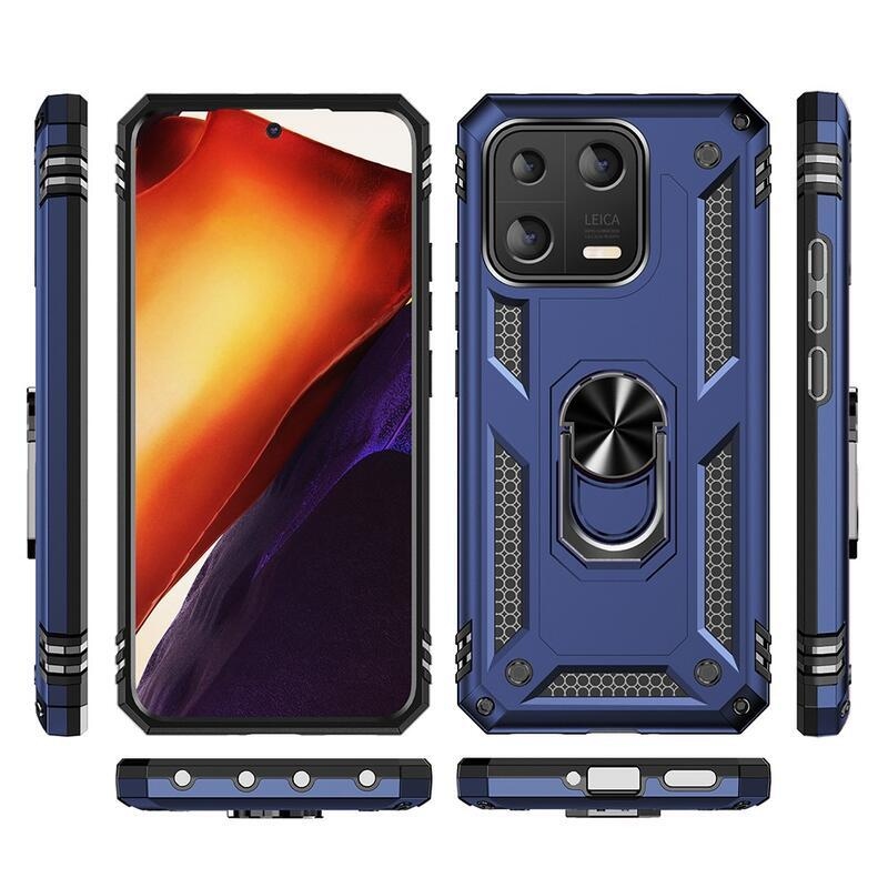 Gyűrűs tartós hibrid borítás fogantyúval Xiaomi 13 - kék